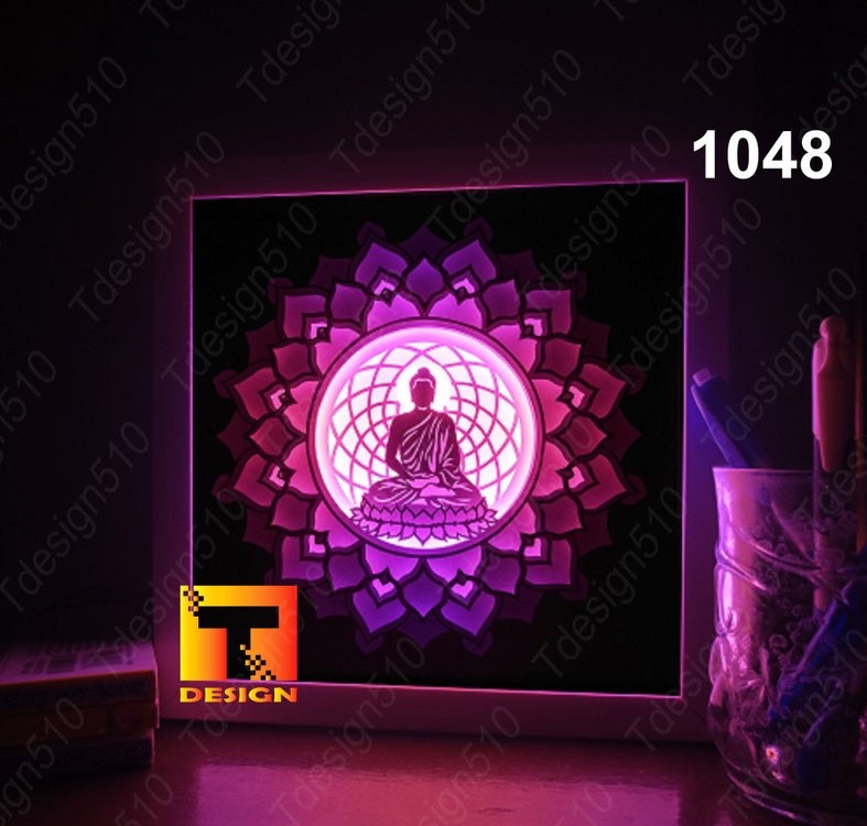 Meditating Buddha 1 light box