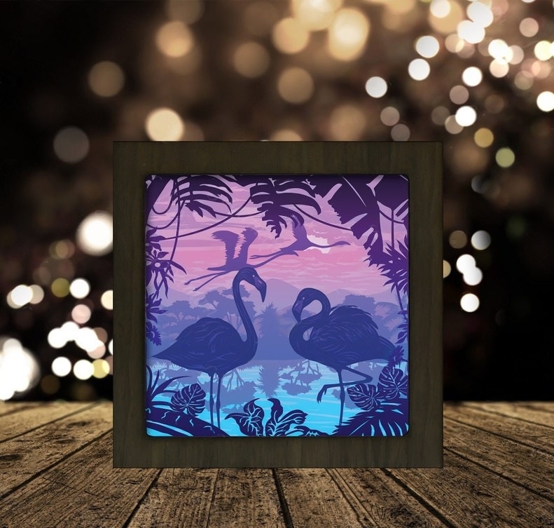 Flamingo Square light box