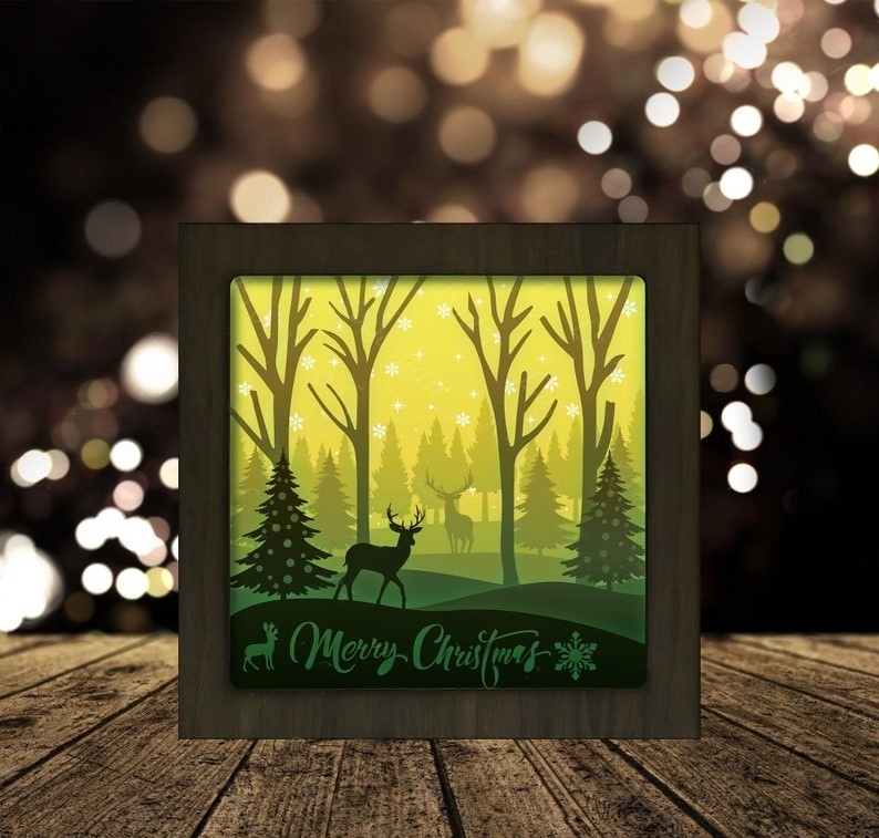 Deer in The Winter Forest light box by tecnoculebras | Download free ...