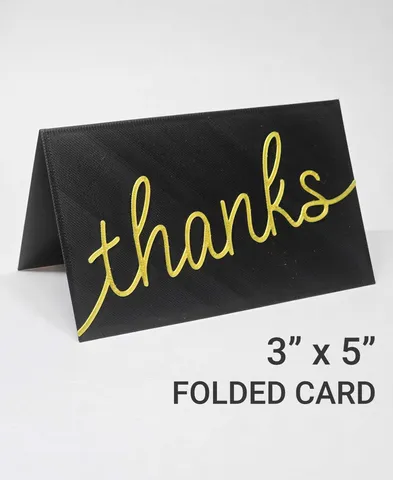 "thanks" Folded Card 3"x5" | Thank You Card | Greeting Card | Tent Sign / Decor