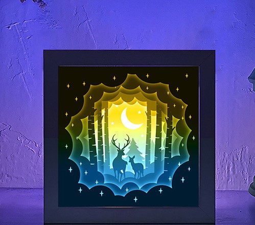 Deer Spirit In The Jungle Light Box By Tecnoculebras 