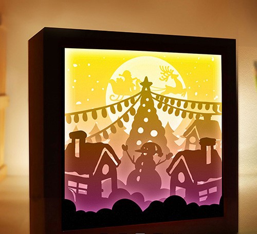 Snowman under Christmas Tree light box