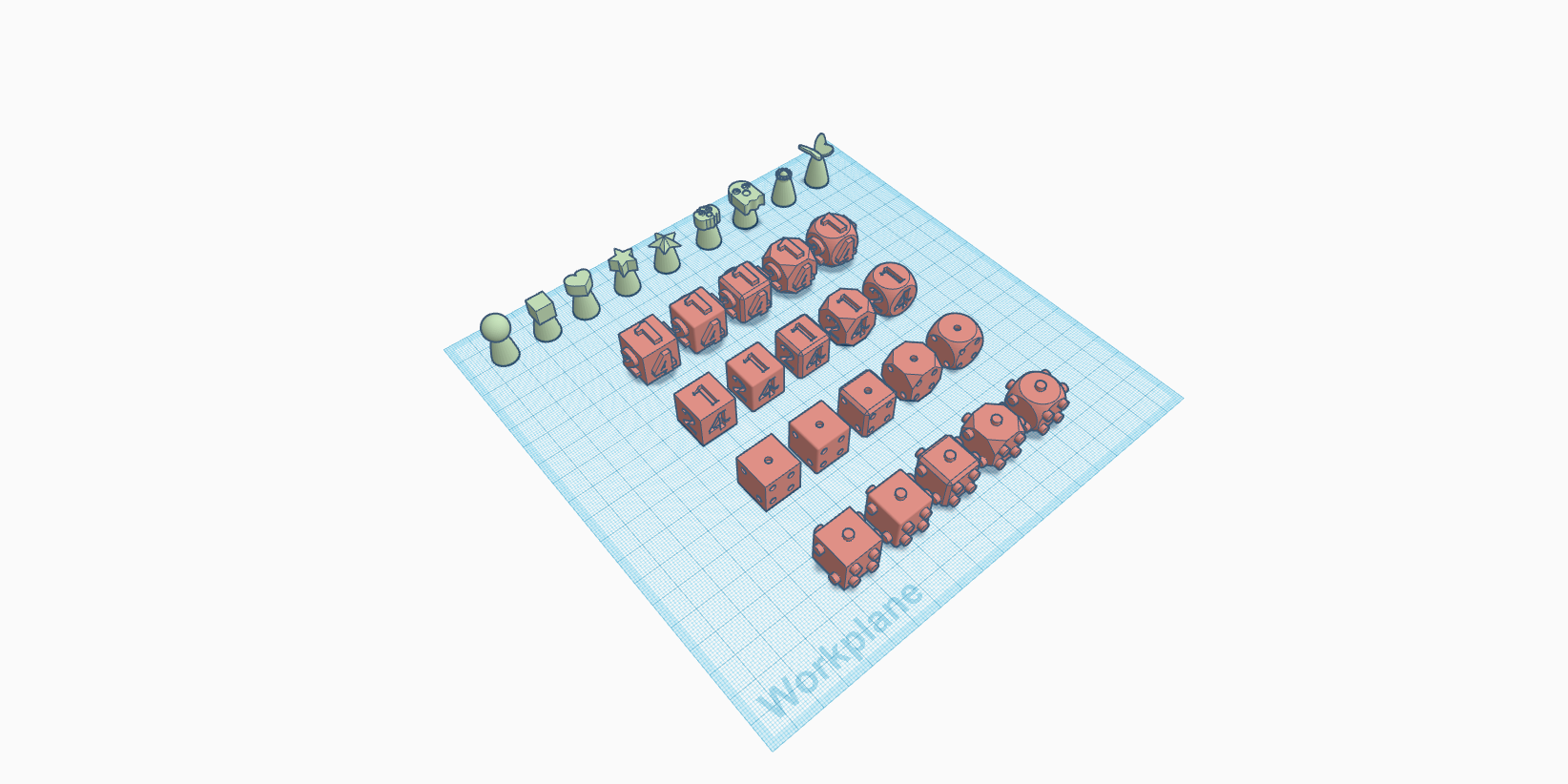 Game dice + game pices