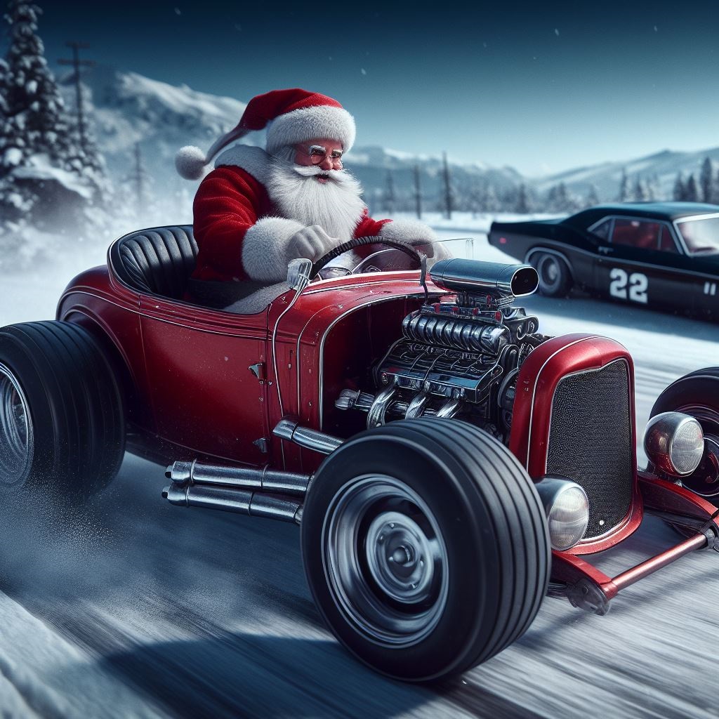 Santa's hotrod - Hueforge