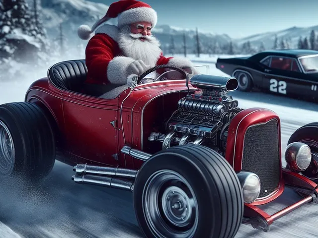 Santa's hotrod - Hueforge
