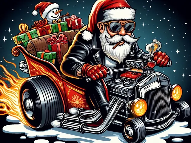 Santa's hotrod - Hueforge