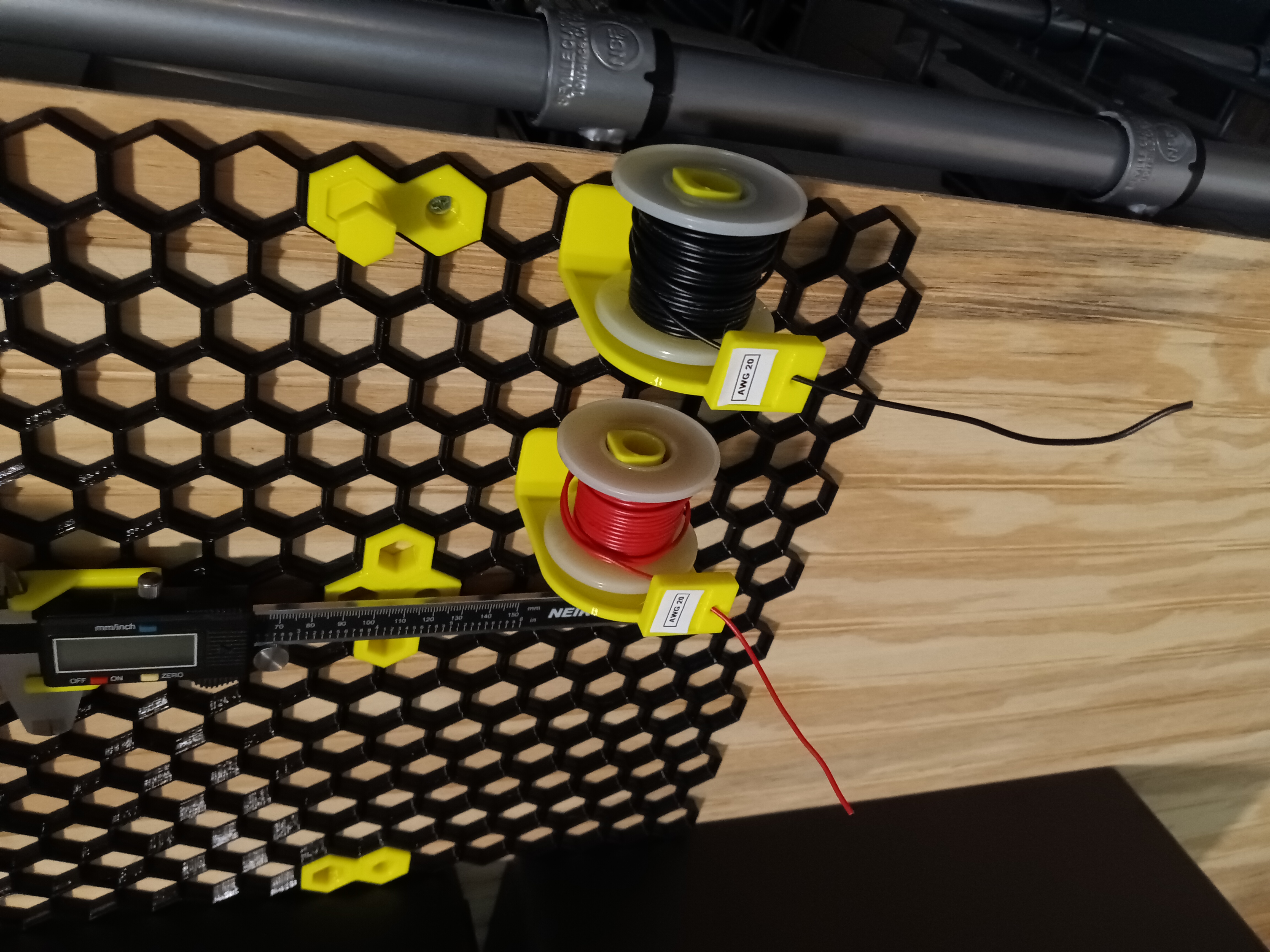 Honeycomb Wall Hook-Up Wire Spool Holder