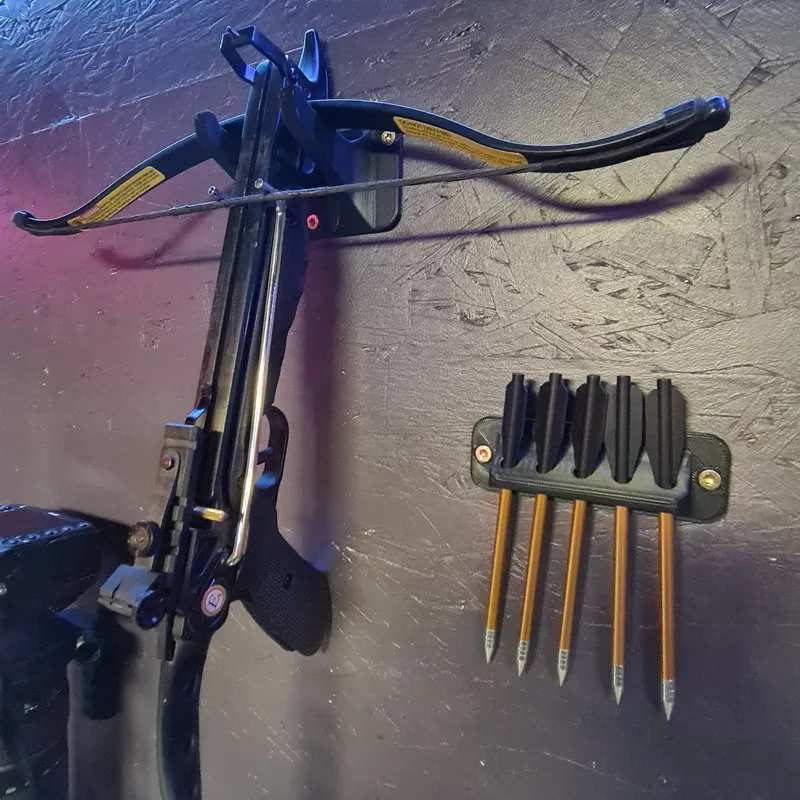 Small crossbow and bolts wall stand by Laguite, Download free STL model