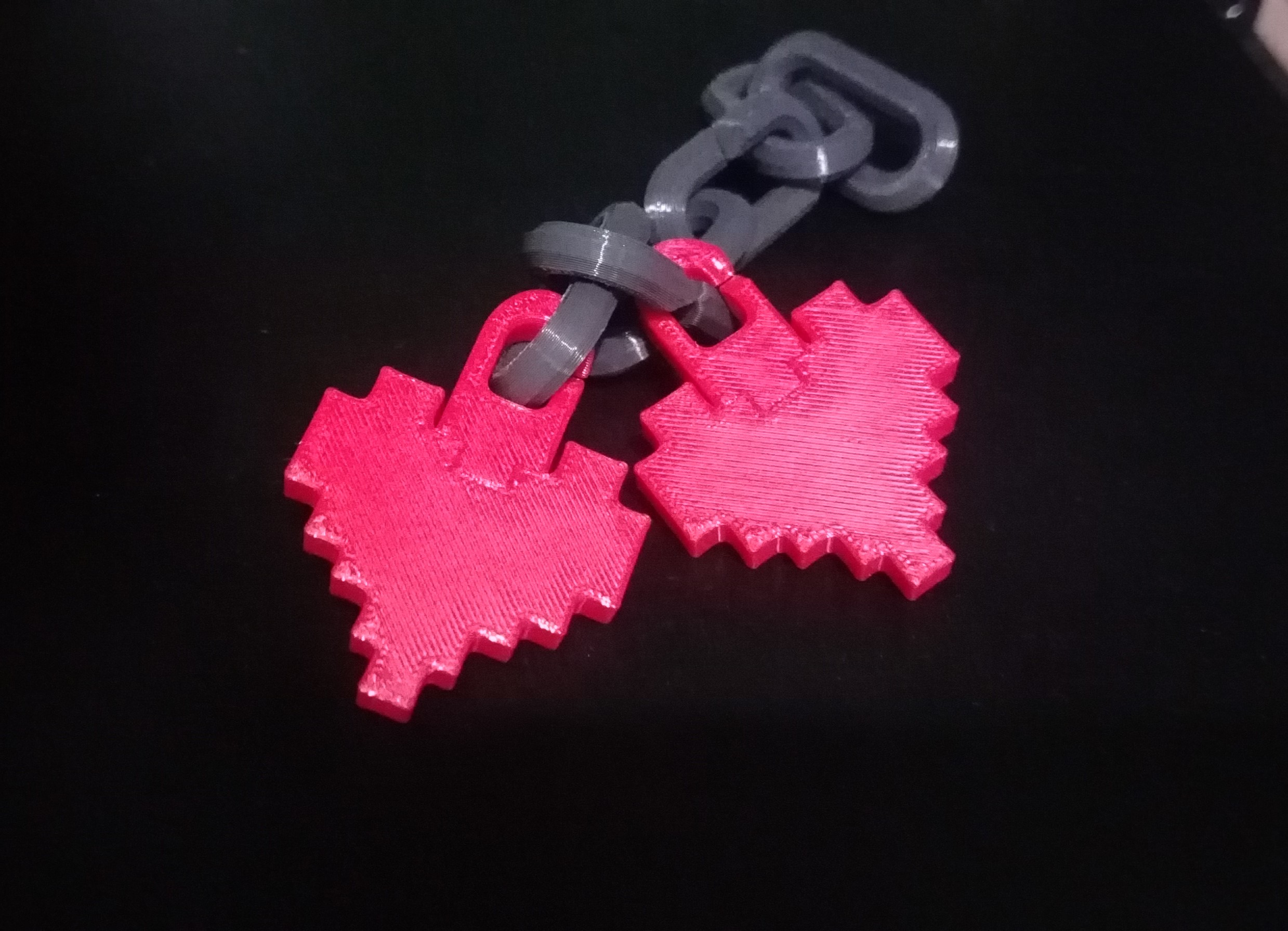 Pixel heart keychain