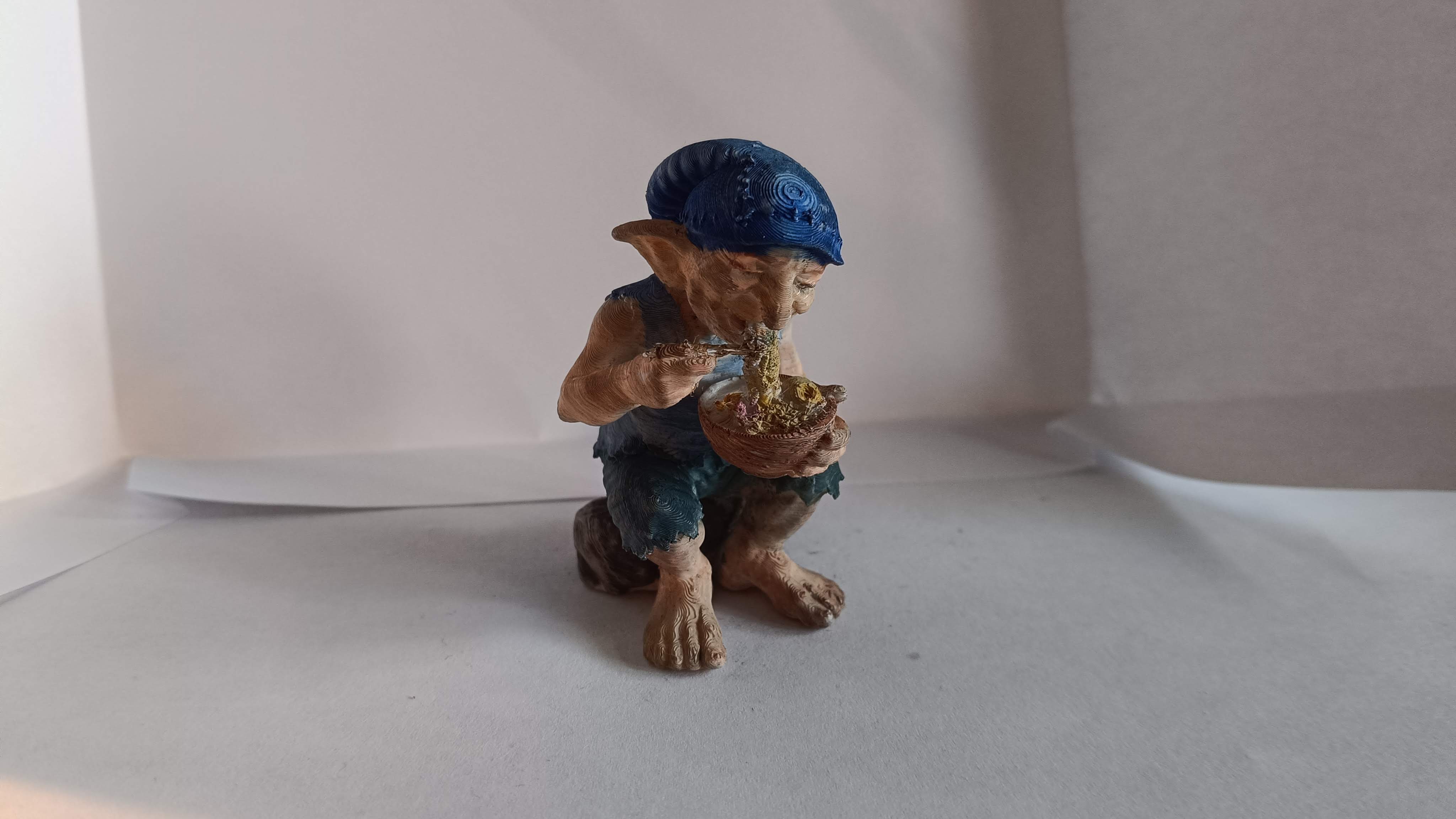Goblin eating ramen 3D model by Helpman