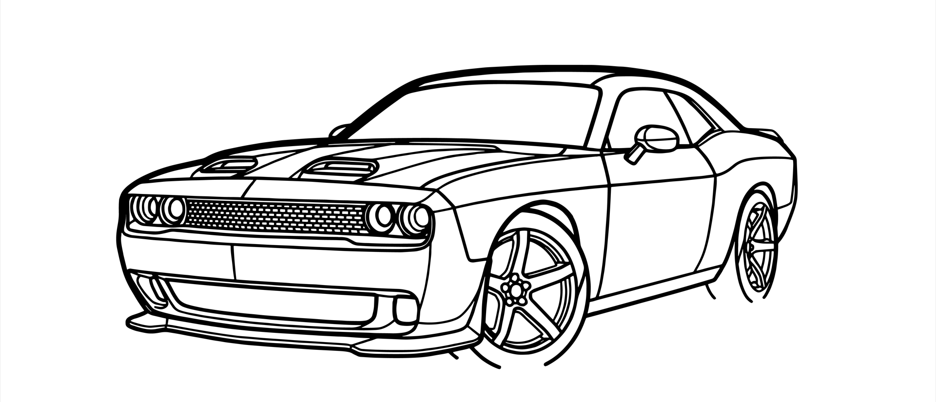 Dodge Challenger Front Silhouette by pino1021 | Download free STL model ...