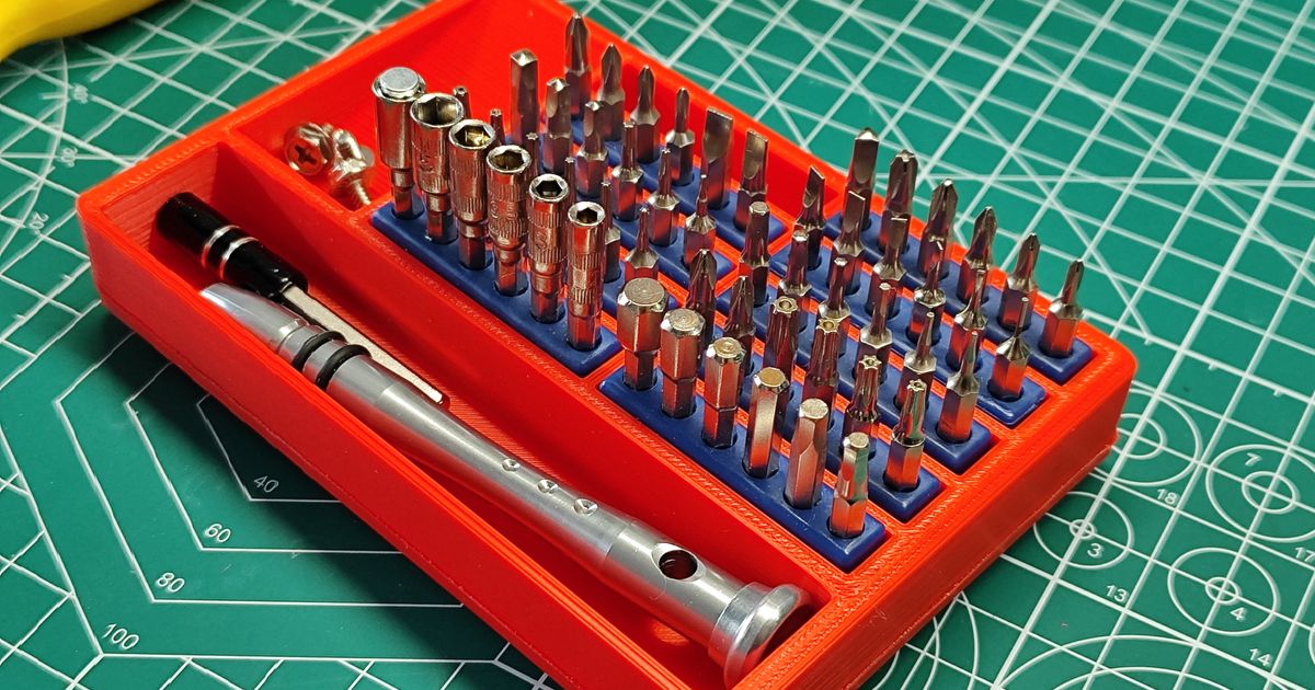 Gridfinity Precision Screwdriver Holder by biglesp Download free STL model