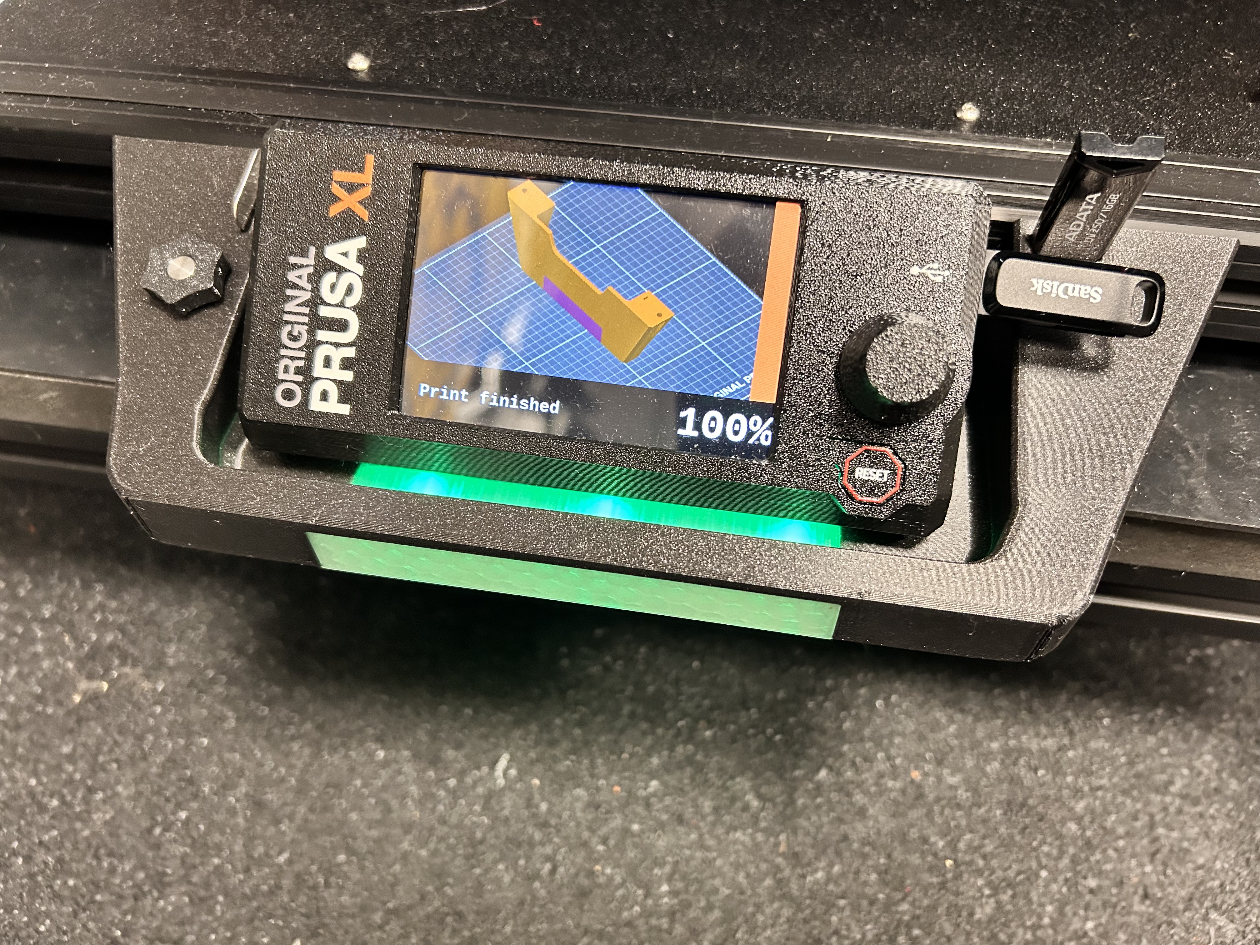 Prusa XL screen guard LCD bumper status bar dual color