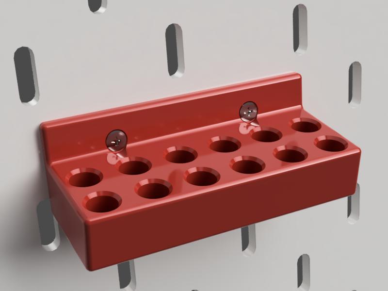 Hex drill bits holder for Skadis by ORM Download free STL model