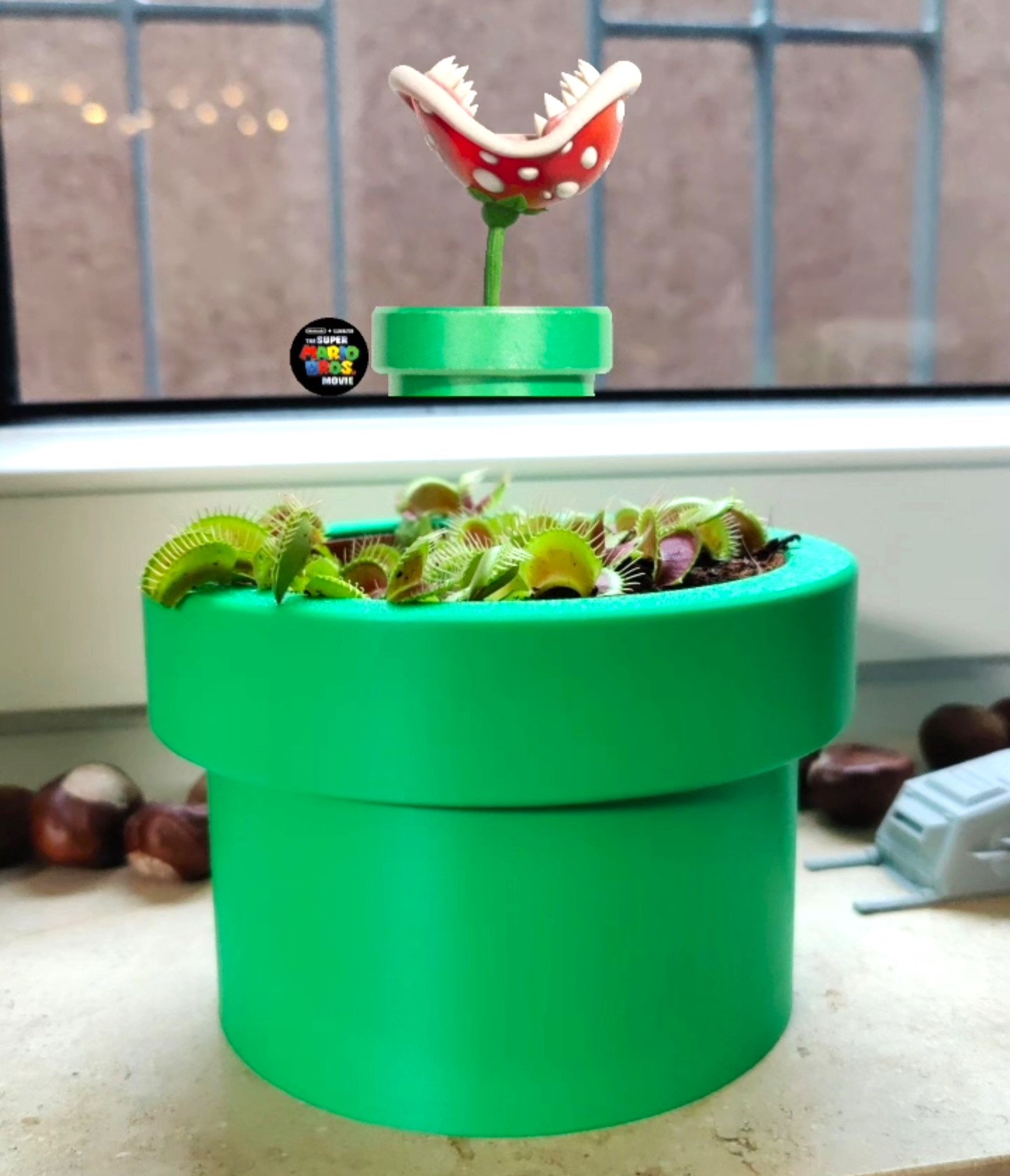 Super Mario Piranha Plant Pipe Pot (parametric) for IKEA Plant by Flo ...