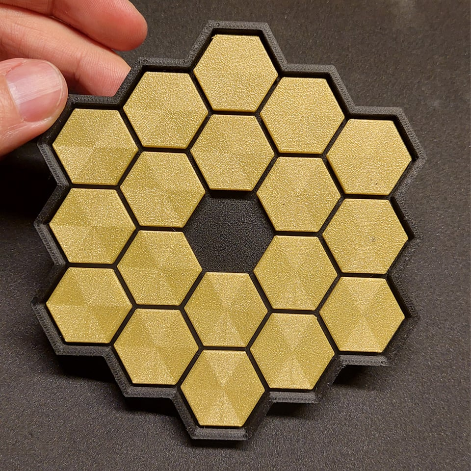 James Webb Space Telescope (JWST) Drink Coaster with 18 mirror
