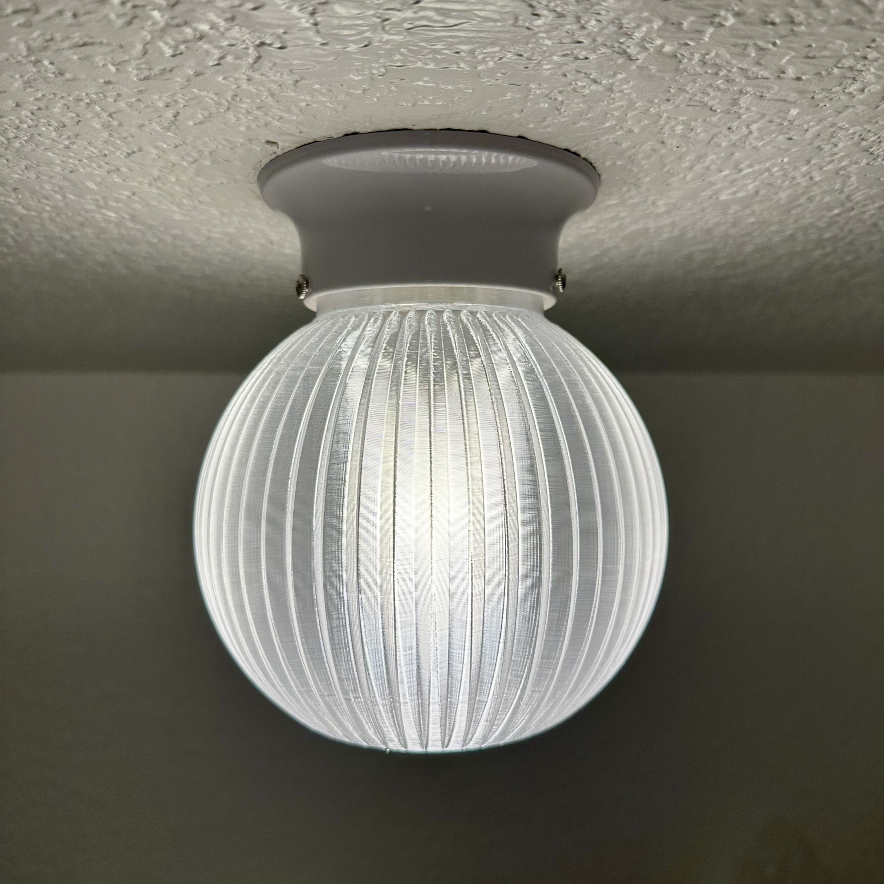 Globe shade for ceiling lamp