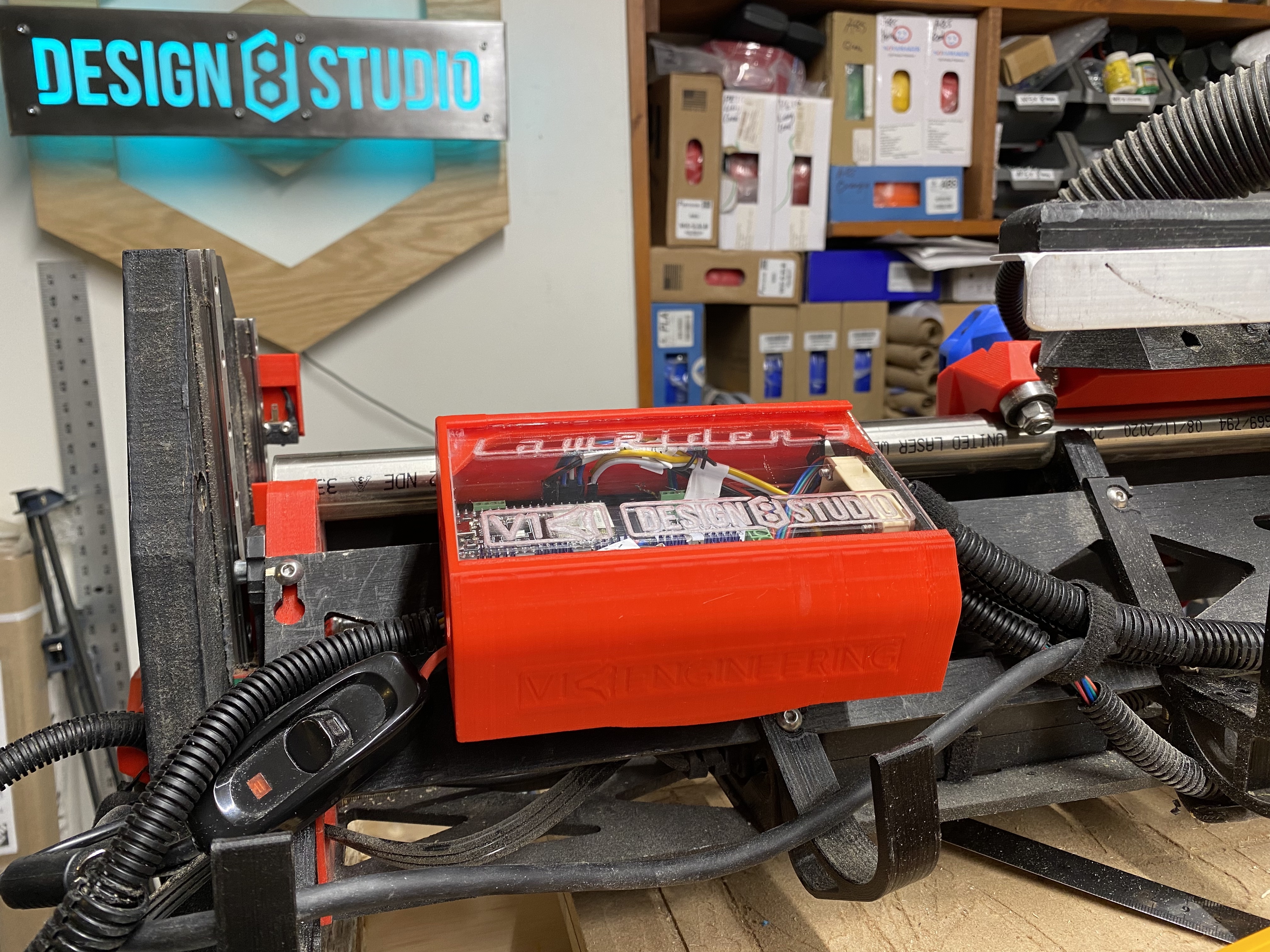 LowRider v3 Jackpot CNC Controller Board case with 25mm added room, and plexiglas window v1.1