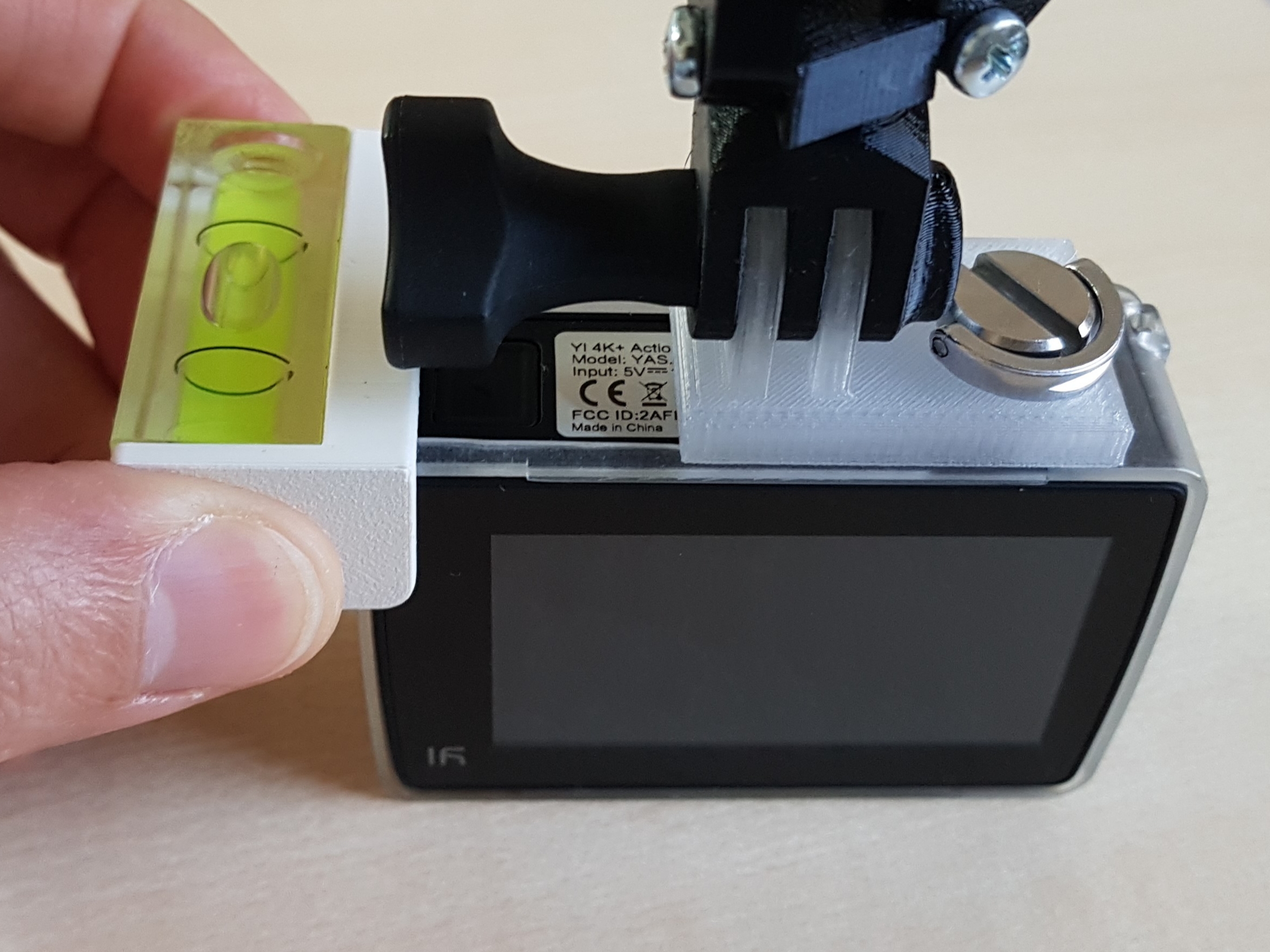 Backsquare for spirit level (Actioncam adjuster)