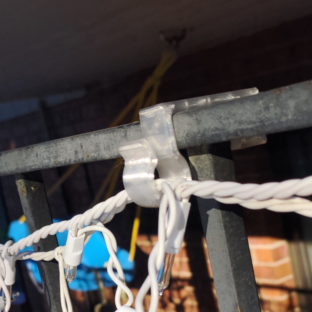 Christmas Light Railing Clip by Mile High Maker Download free STL