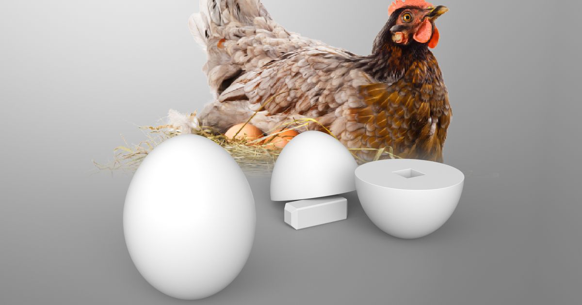 Dummy Chicken Egg for Farmer by RePeteeMe Download free STL model