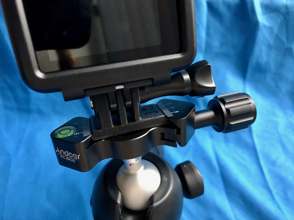 GoPro finger mount to Arca-Swiss clamp