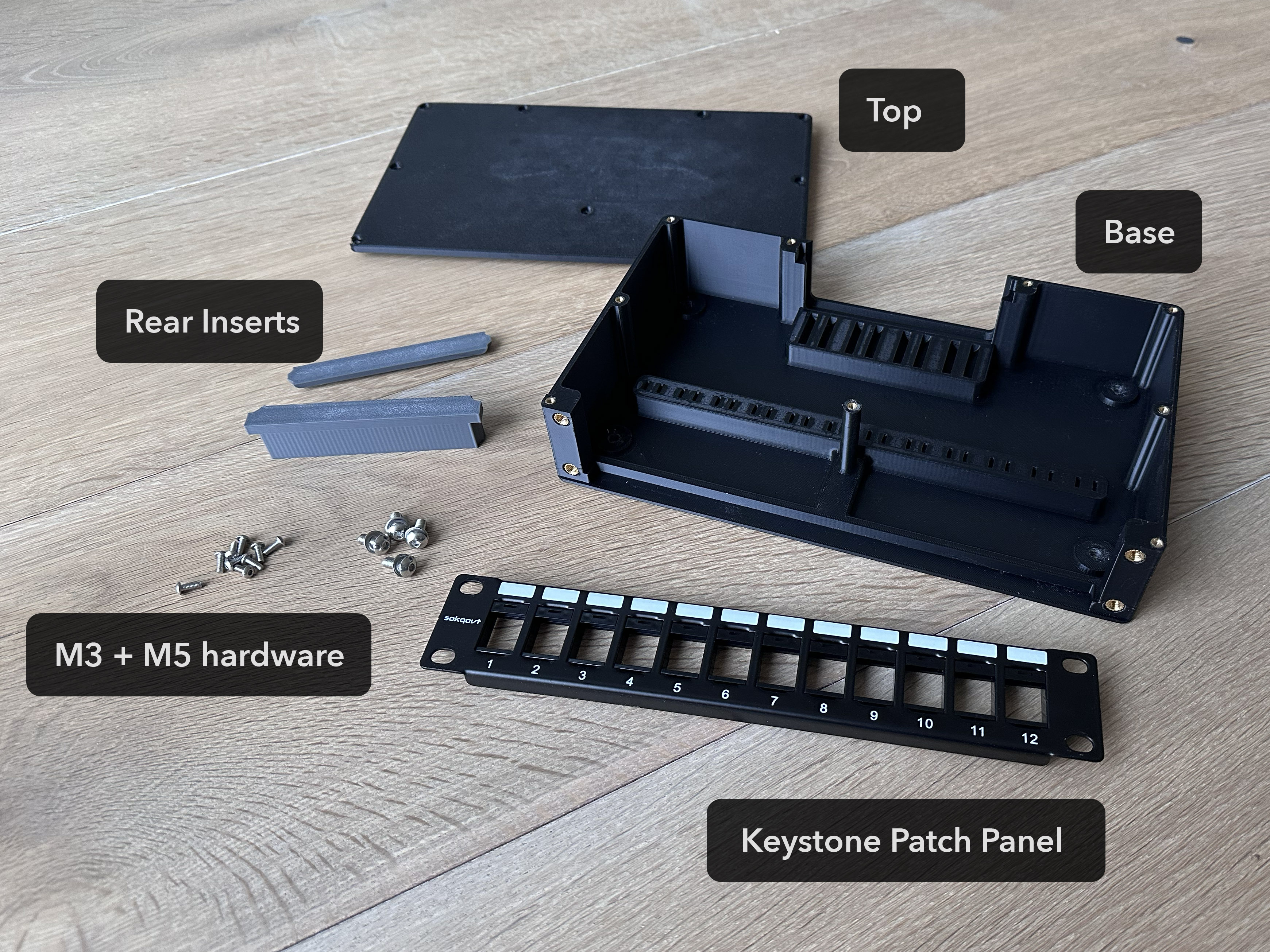 Miniatura 2 do modelo 3D Mini Patch Panel Enclosure
