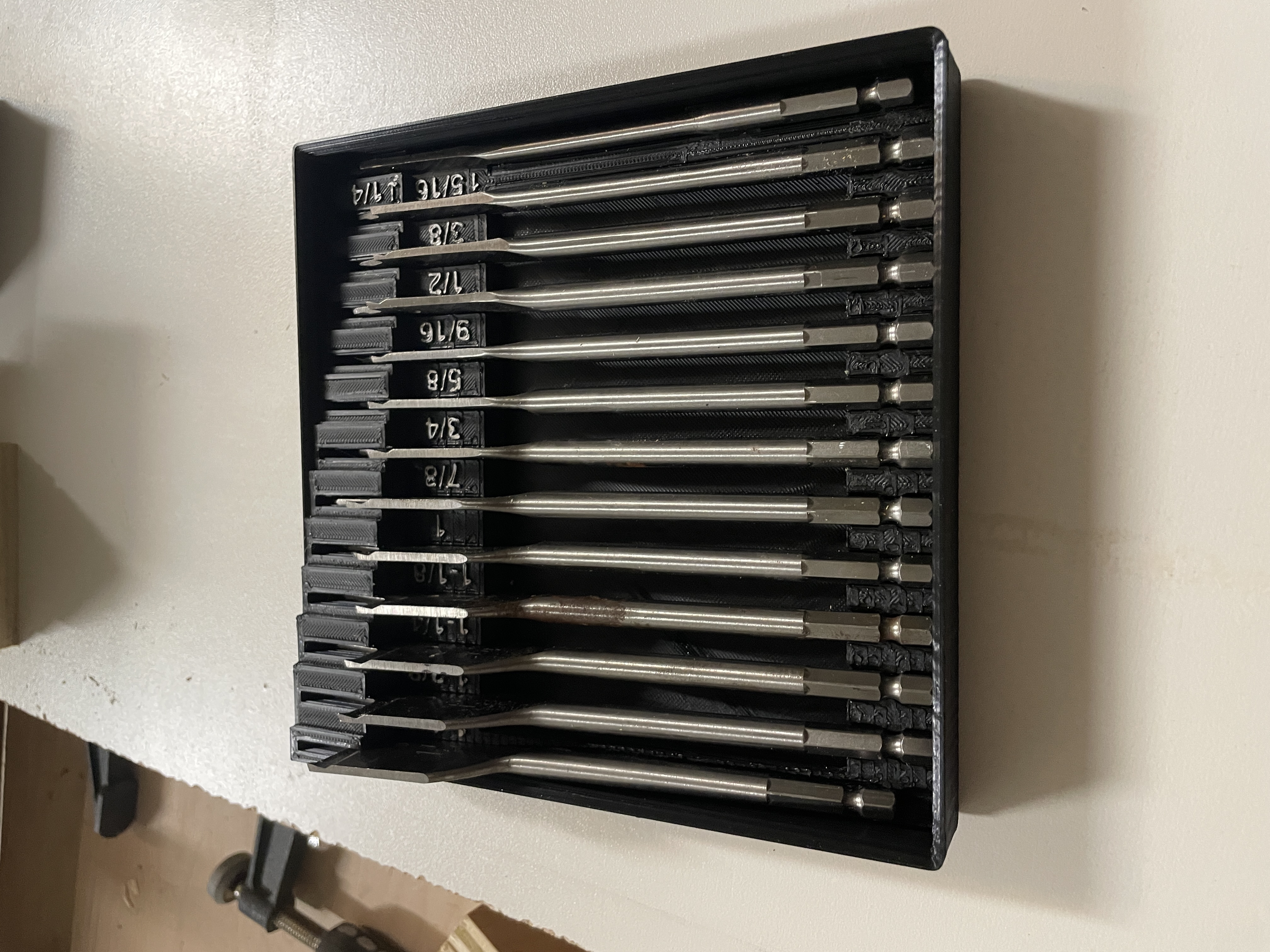 Gridfinity Spade Bit Holder – 13pc (1/4" to 1-1/2")