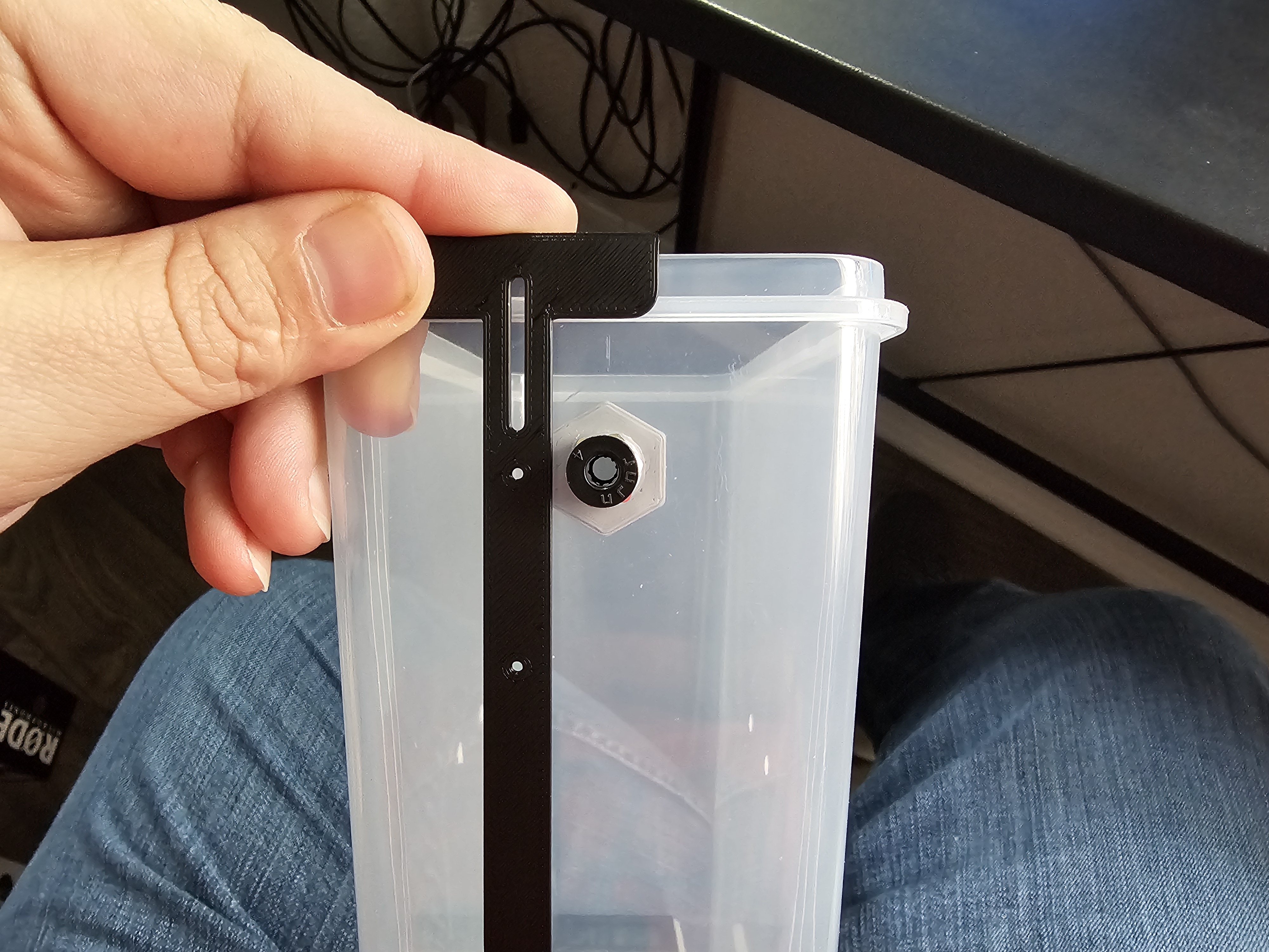Filament Dry Box - Drilling Guide and Hydrometer Mount