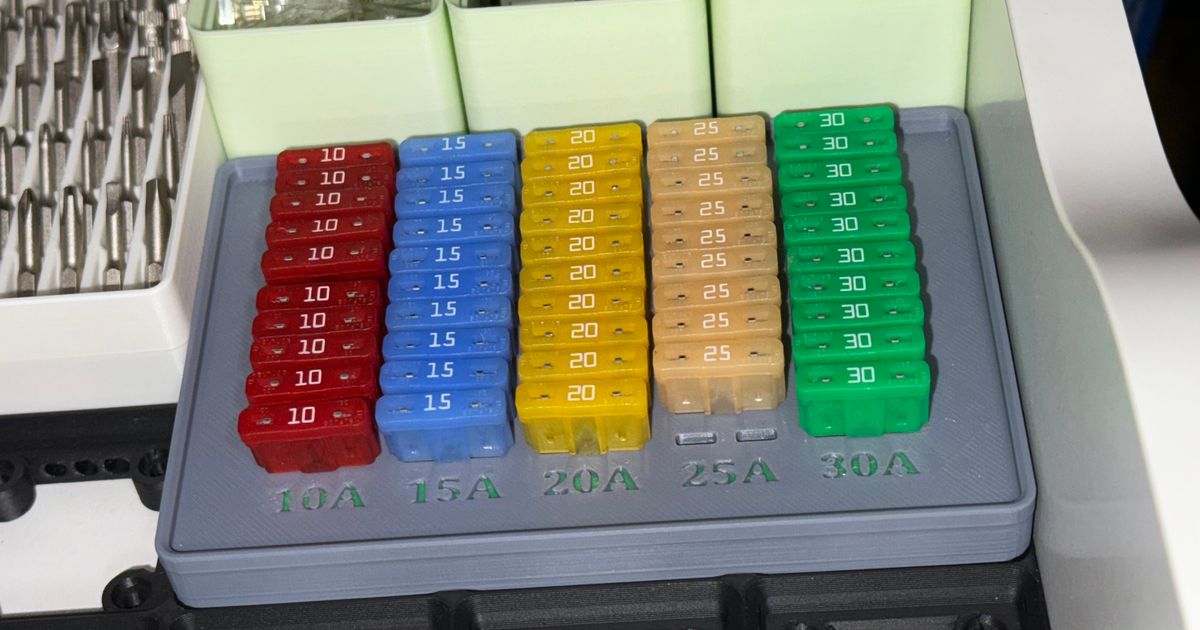 Gridfinity 2x3x2 ATO Fuse Tray by ub3rdud3 Download free STL model