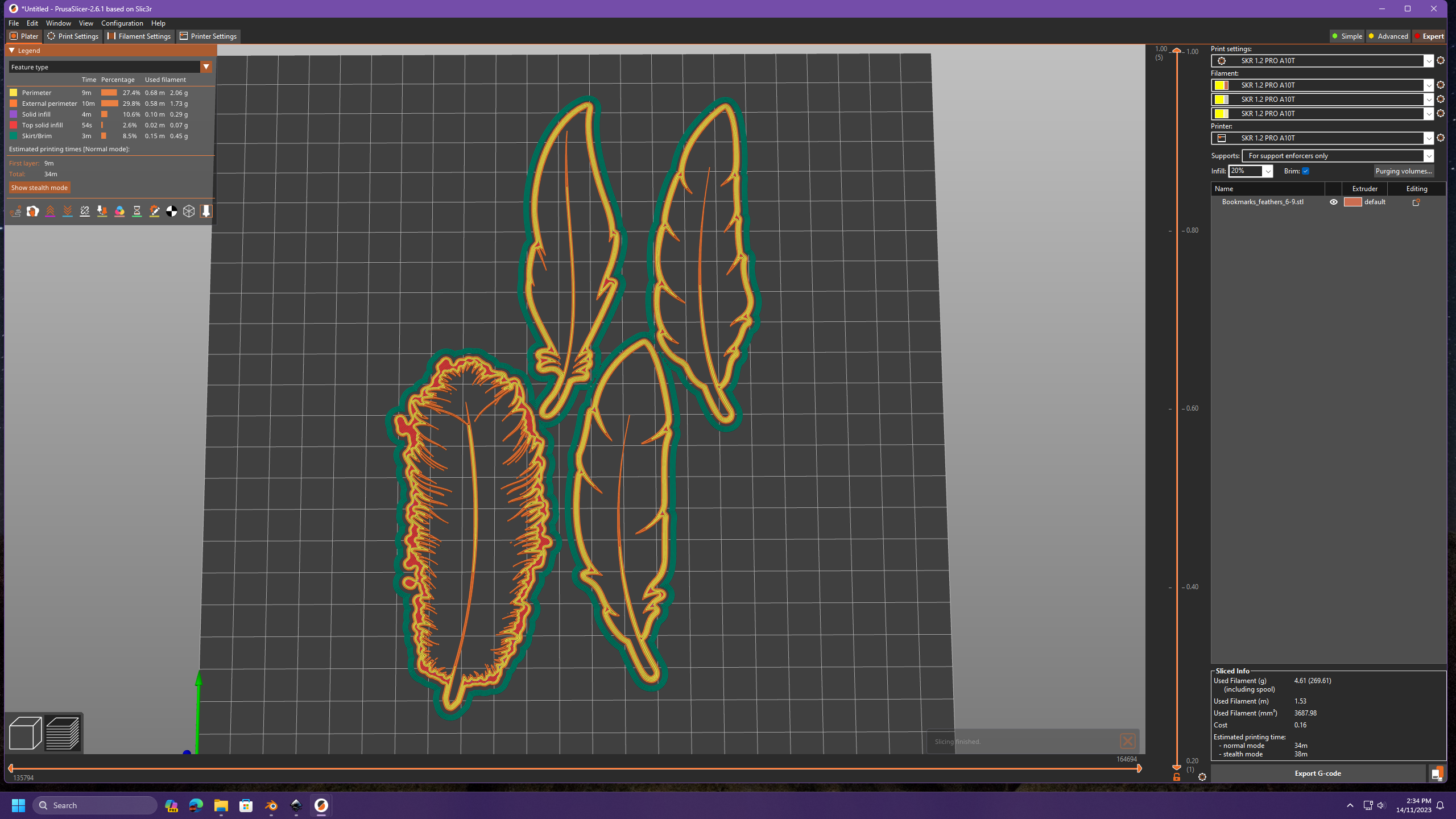 Miniatura 3 do modelo 3D Feather Bookmarks