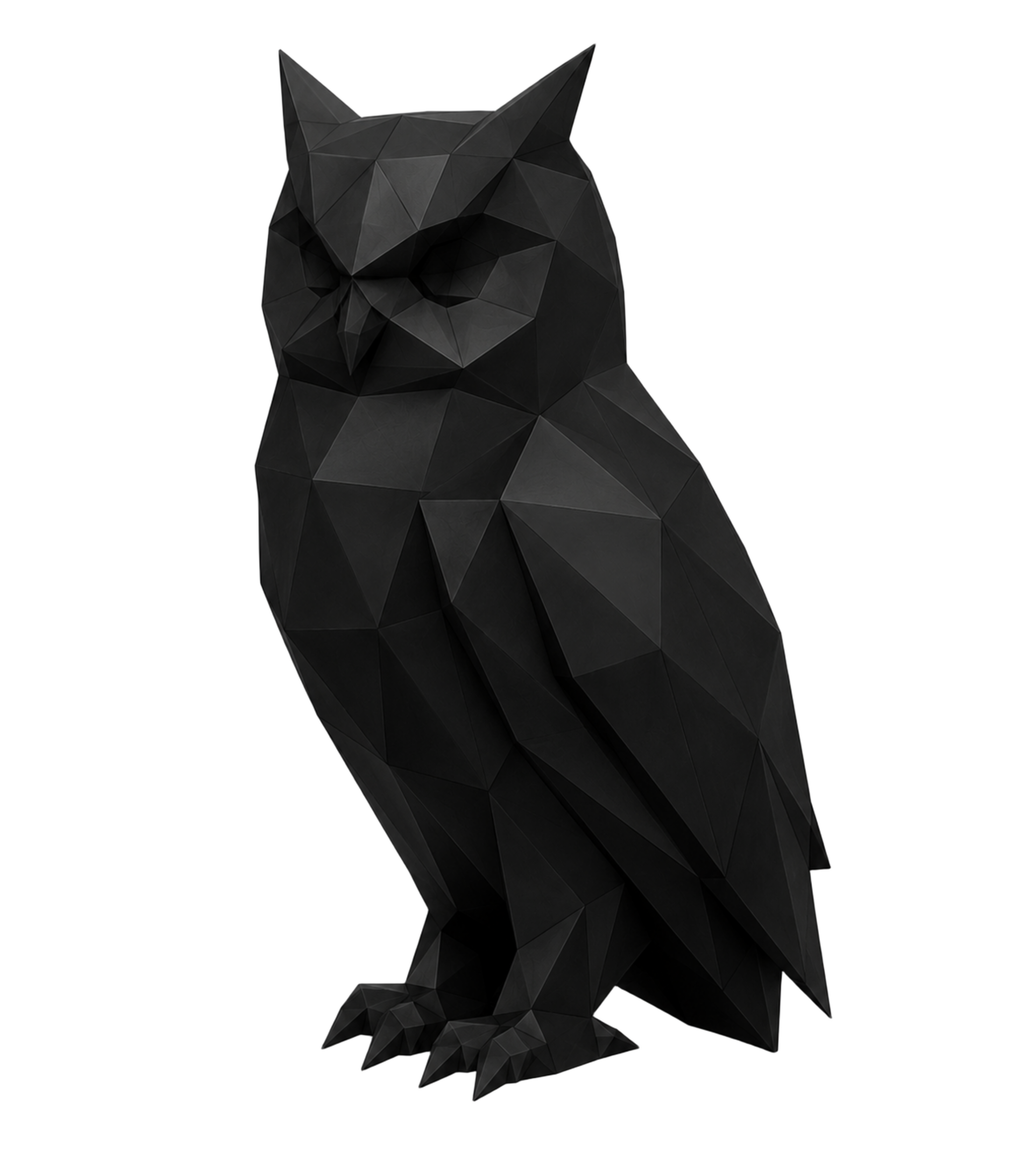 Low Poly Owl Sculpture – Modern Geometric Owl Decor