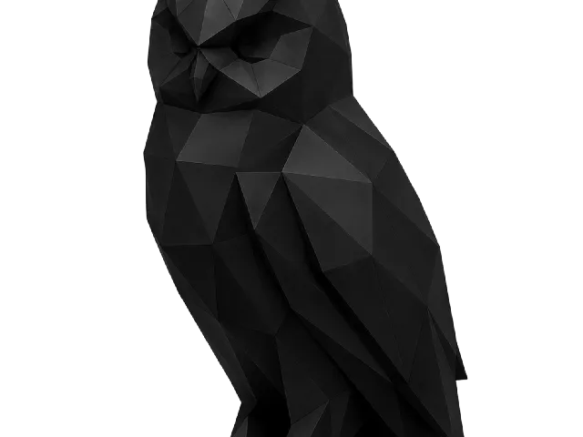 Low Poly Owl Sculpture – Modern Geometric Owl Decor