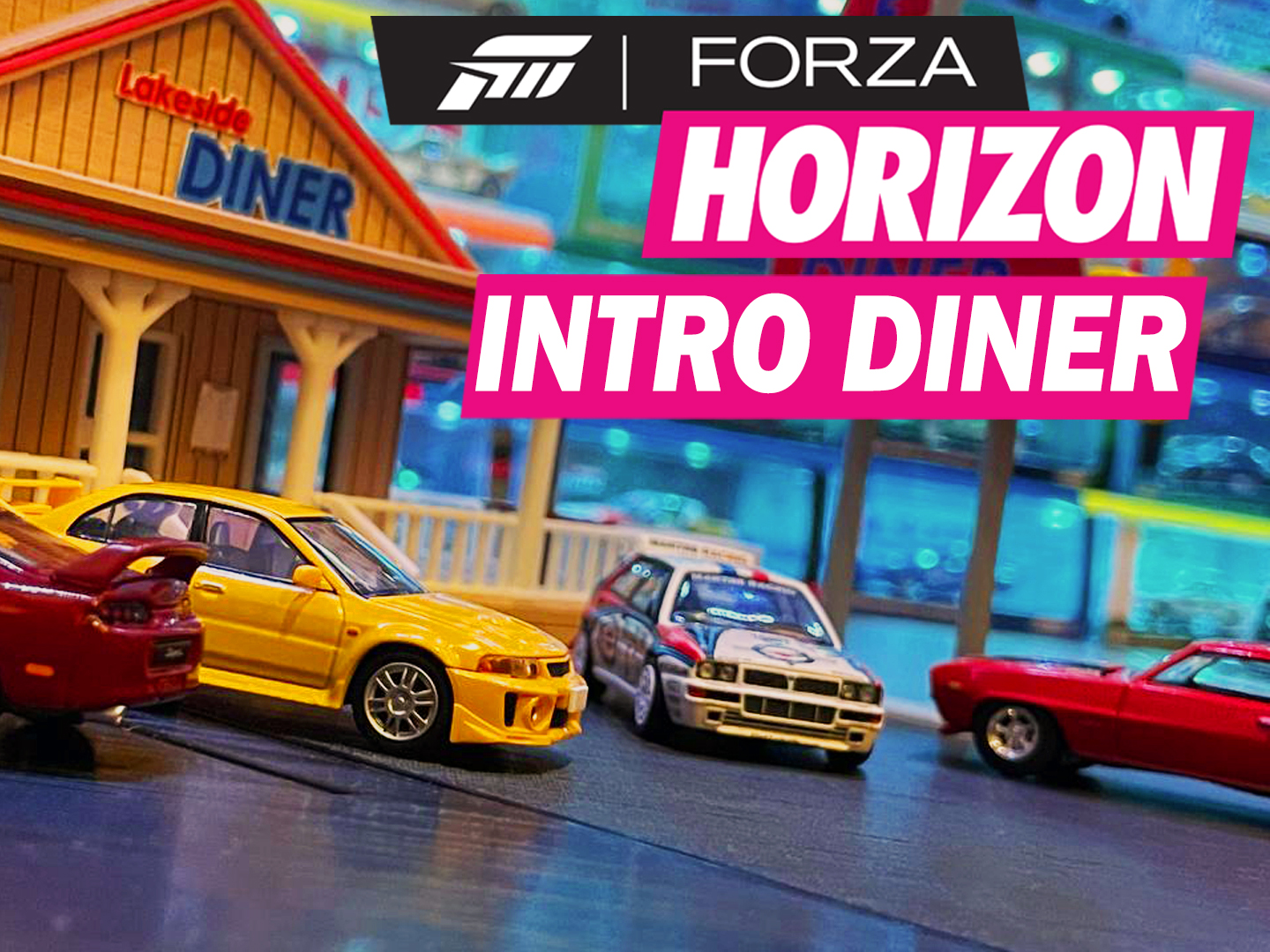 Forza Horizon Intro Diner Diorama (For Hot Wheels & 1/64 Scale Cars) by