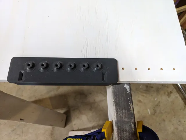 Drill Jig for Adjustable Shelf Pegs