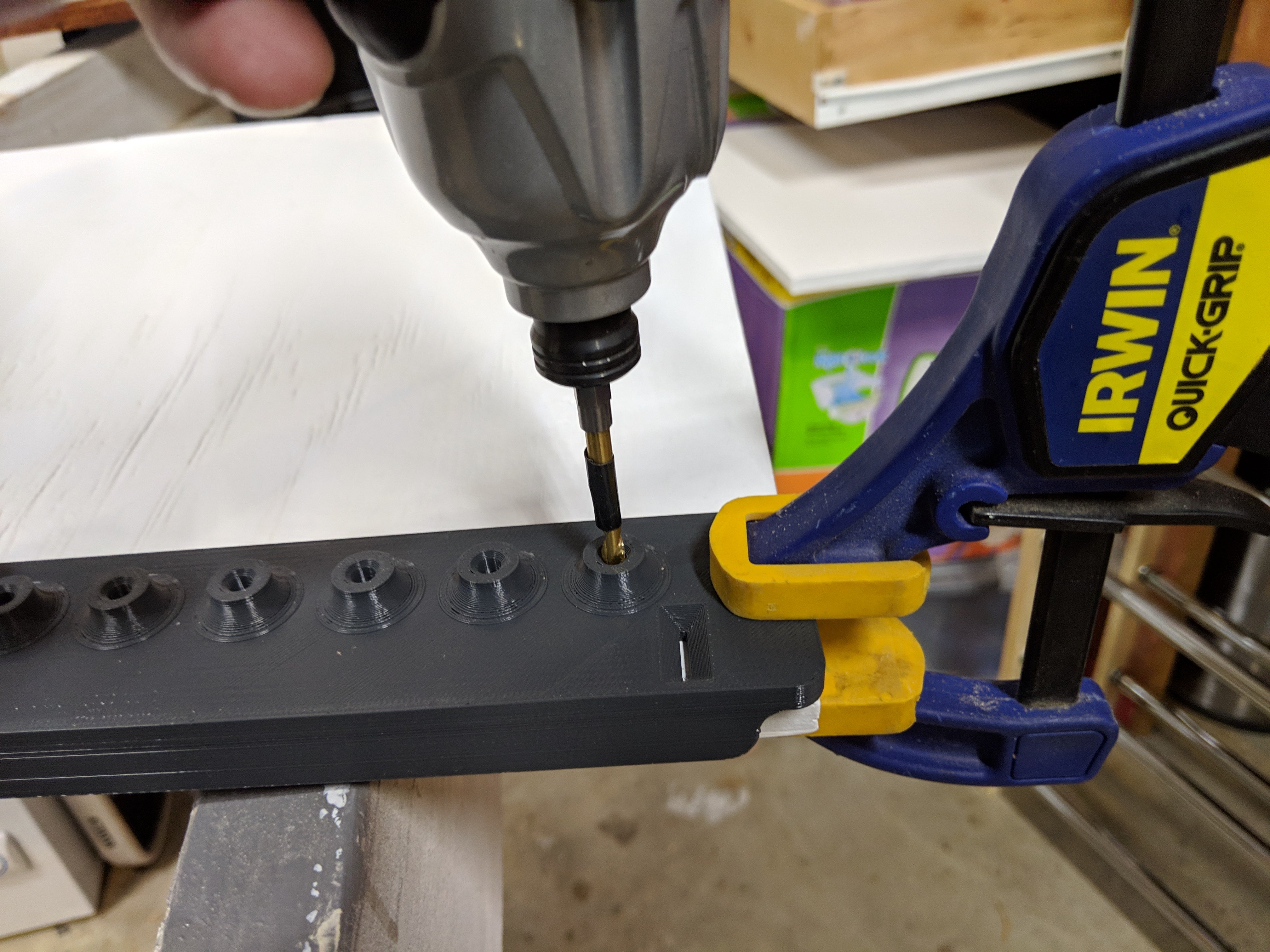 Drill Jig for Adjustable Shelf Pegs by AHoopyFrood Download free STL