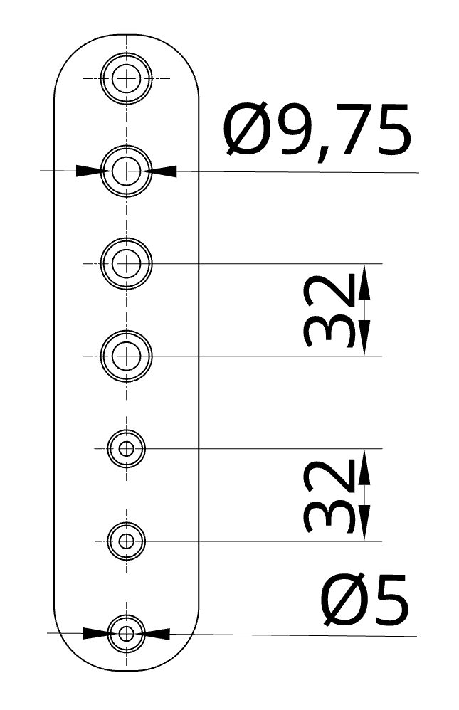 Shelf pin drill jig / template (5mm) by Gabriele Cannizzaro Download
