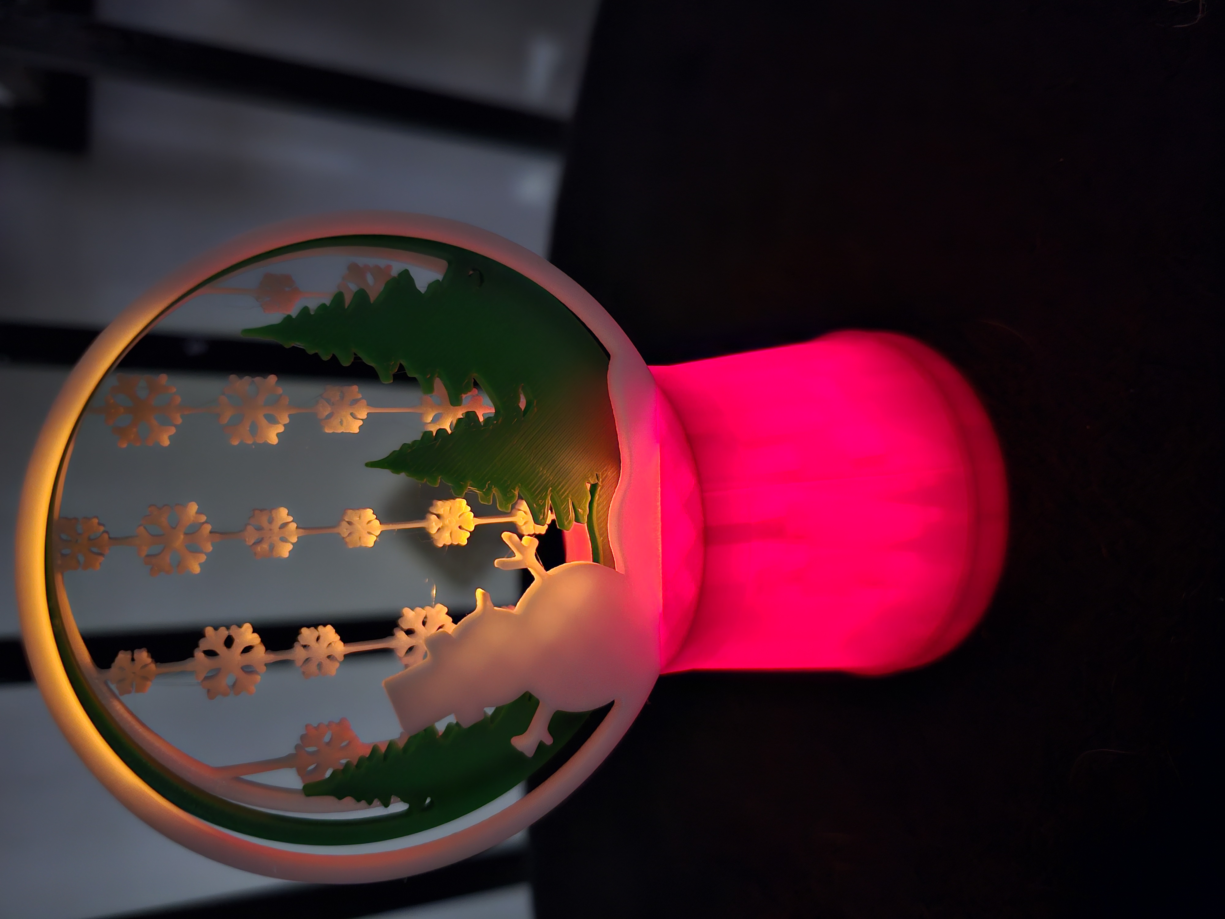 Customizable Christmas Snow Globe - LED Light Remix 3D model thumbnail