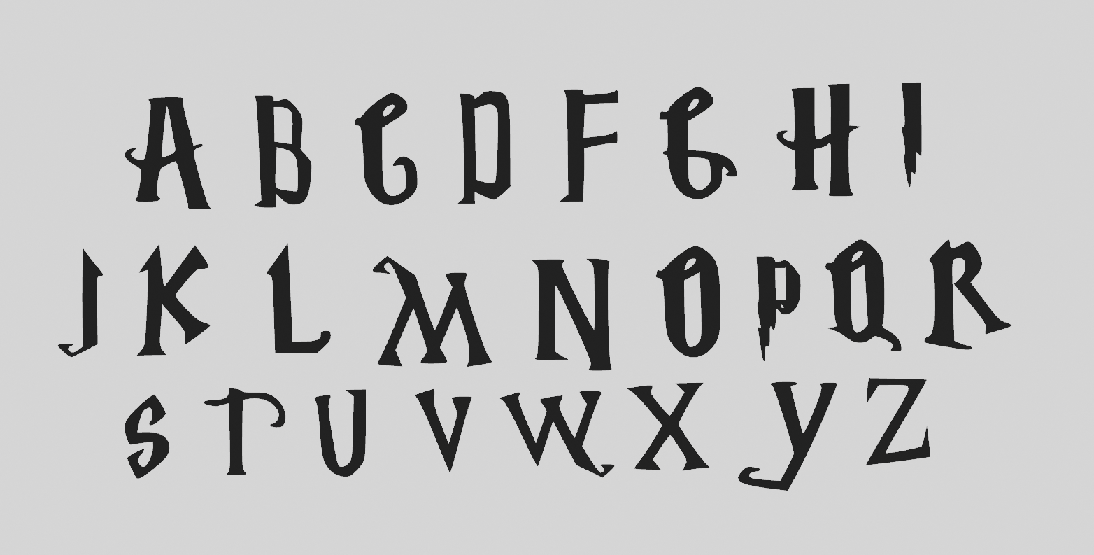 ABECEDARY WITH HARRY POTTER letter font by wallysf | Download free STL