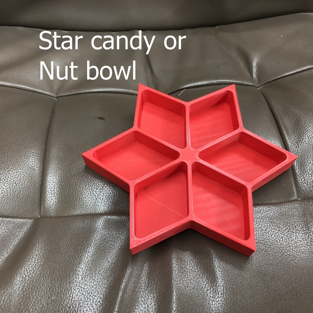 Star candy or nut bowl by Gordyt47 Download free STL model