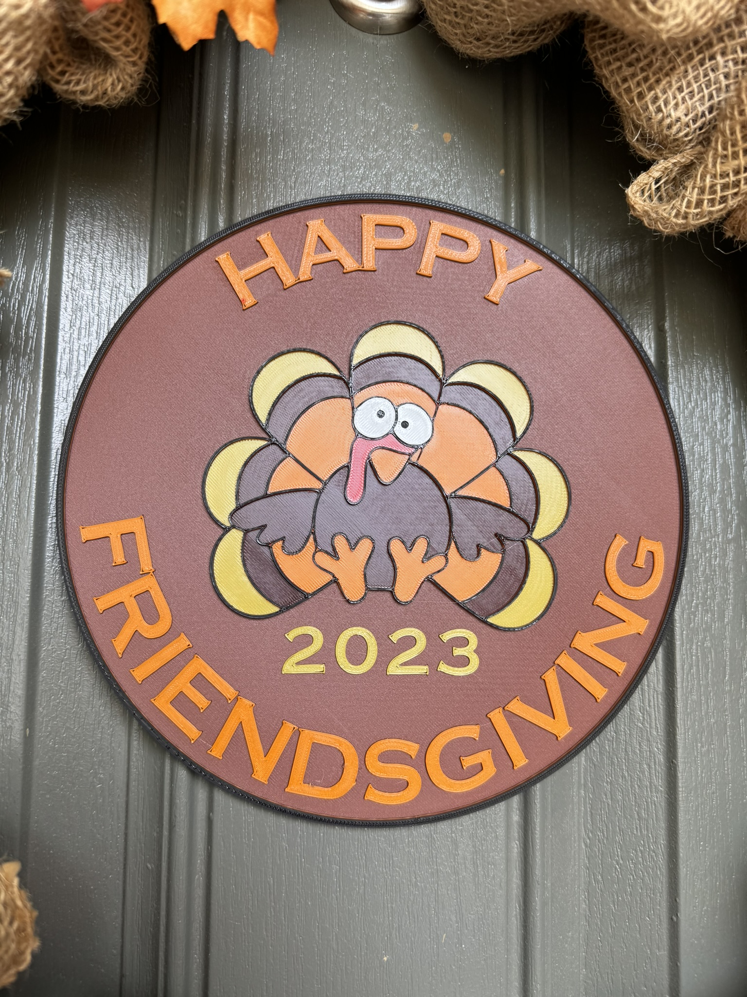 Friendsgiving 2023 door sign by senor papa bear download free stl