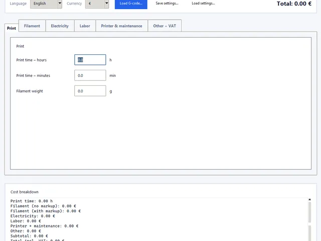 Print calculator
