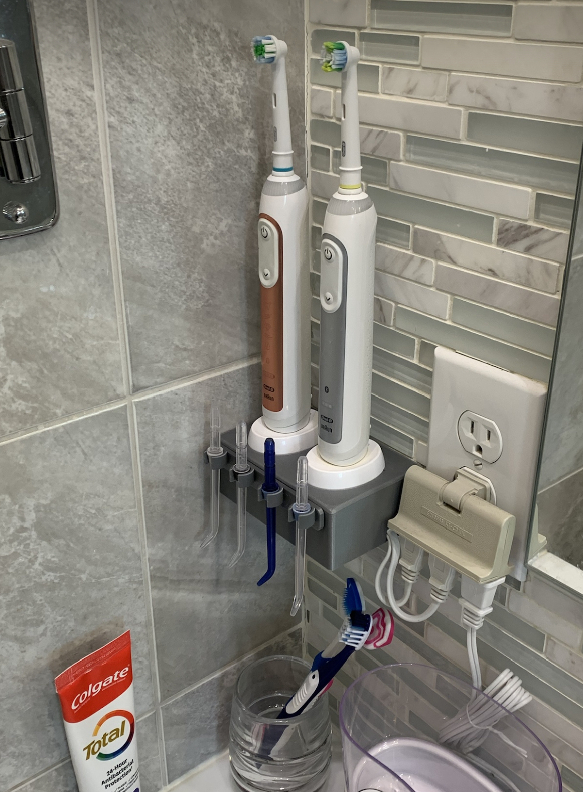 OralB Toothbrush Charging Station with Integrated Waterpik Tip Organizer by danec Download