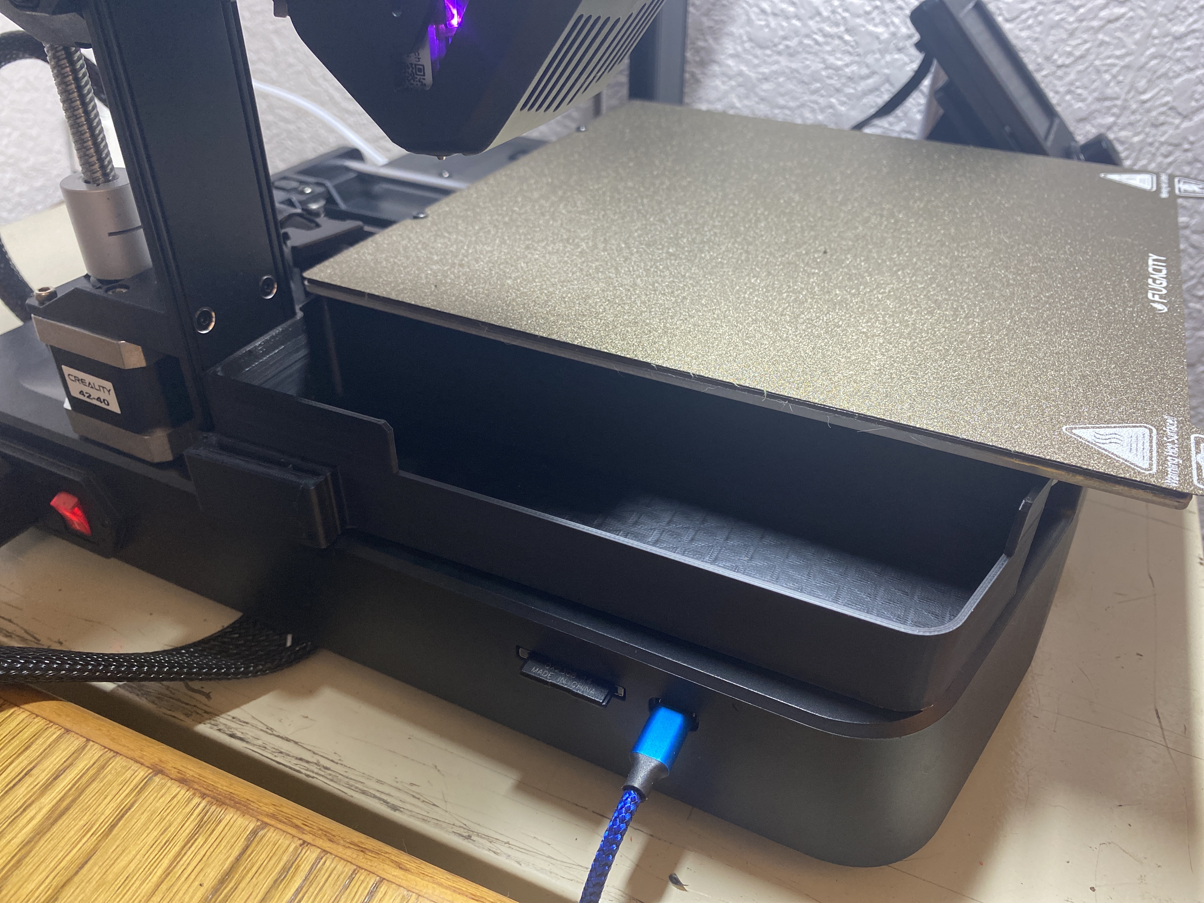E3V3SE Left Side Tray with cutout 3D model thumbnail