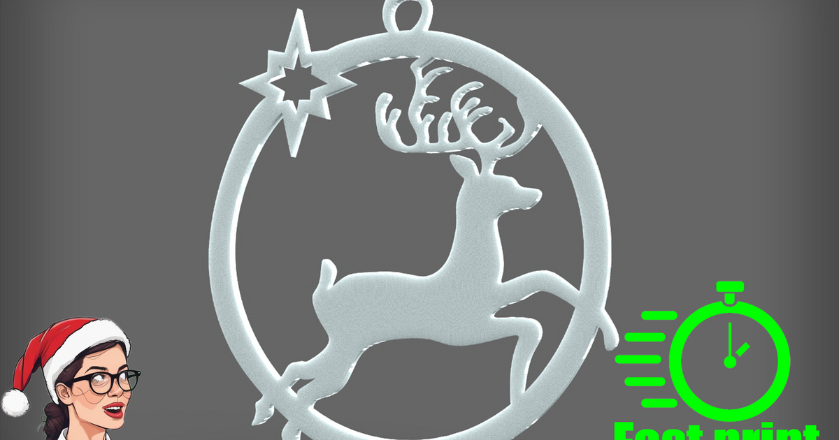 Christmas Reindeer Ornament by extrawitz | Download free STL model ...