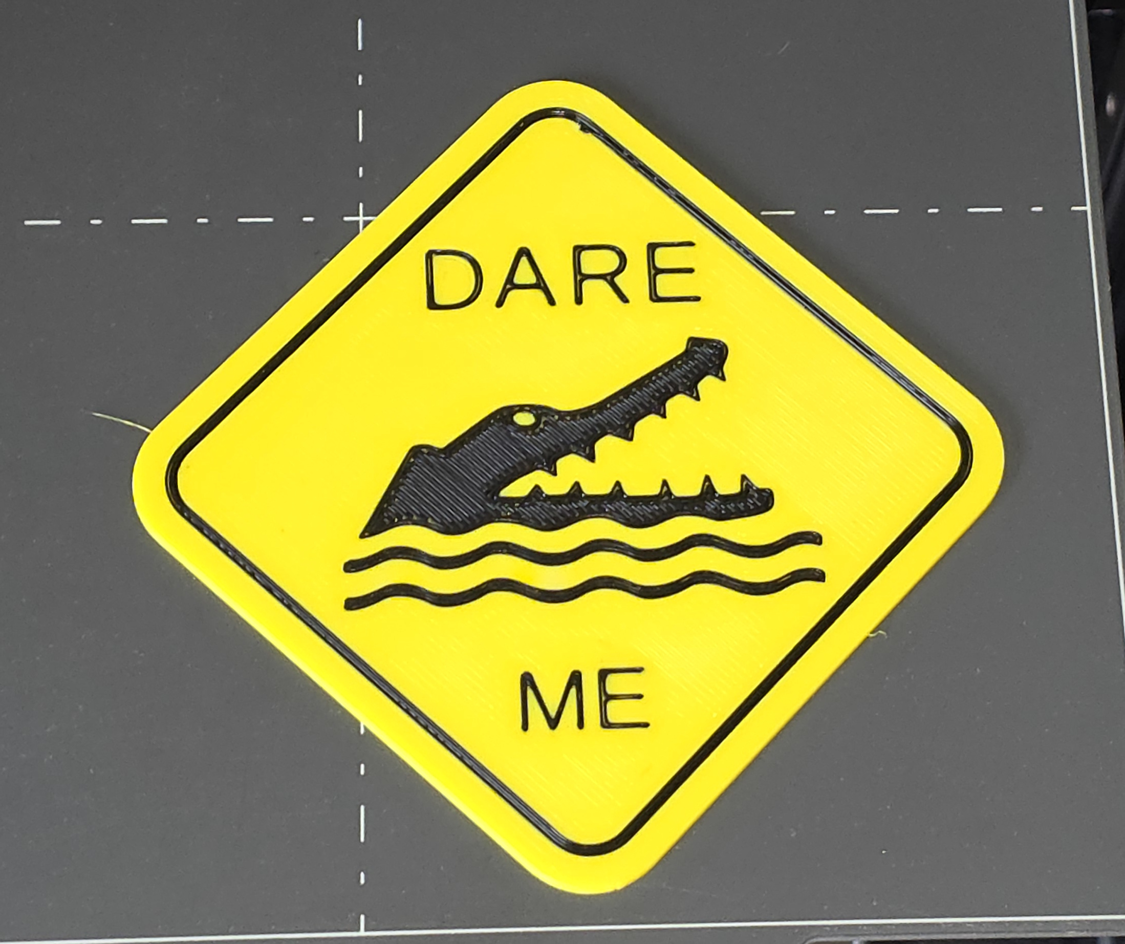 US Warnschild "Trau' Dich! (Alligator)" / US Warning Street Sign "Dare Me (Alligator)"