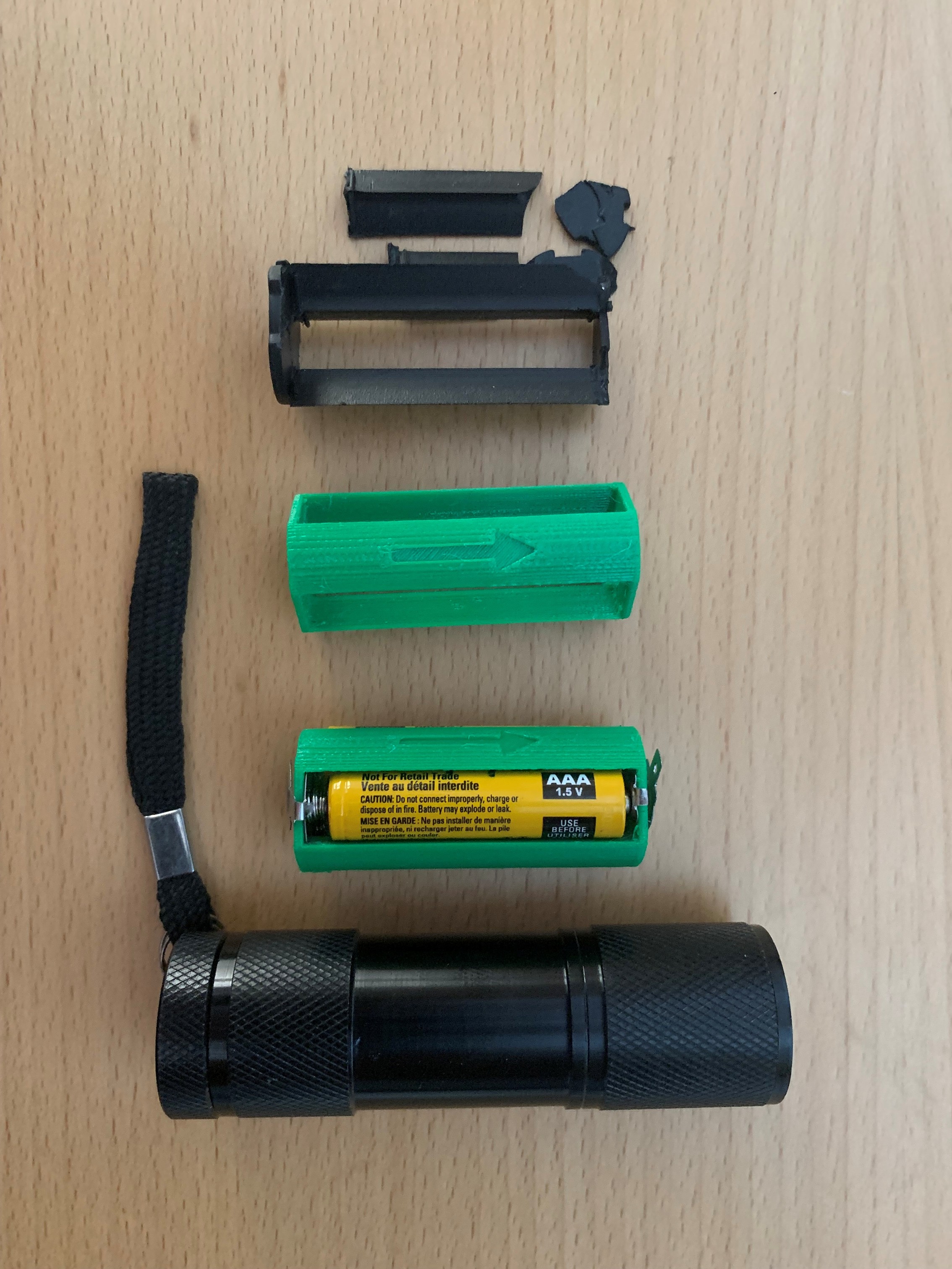 Replacement 3 AAA Battery Holder for Harbor Freight Tools LED Flashlight