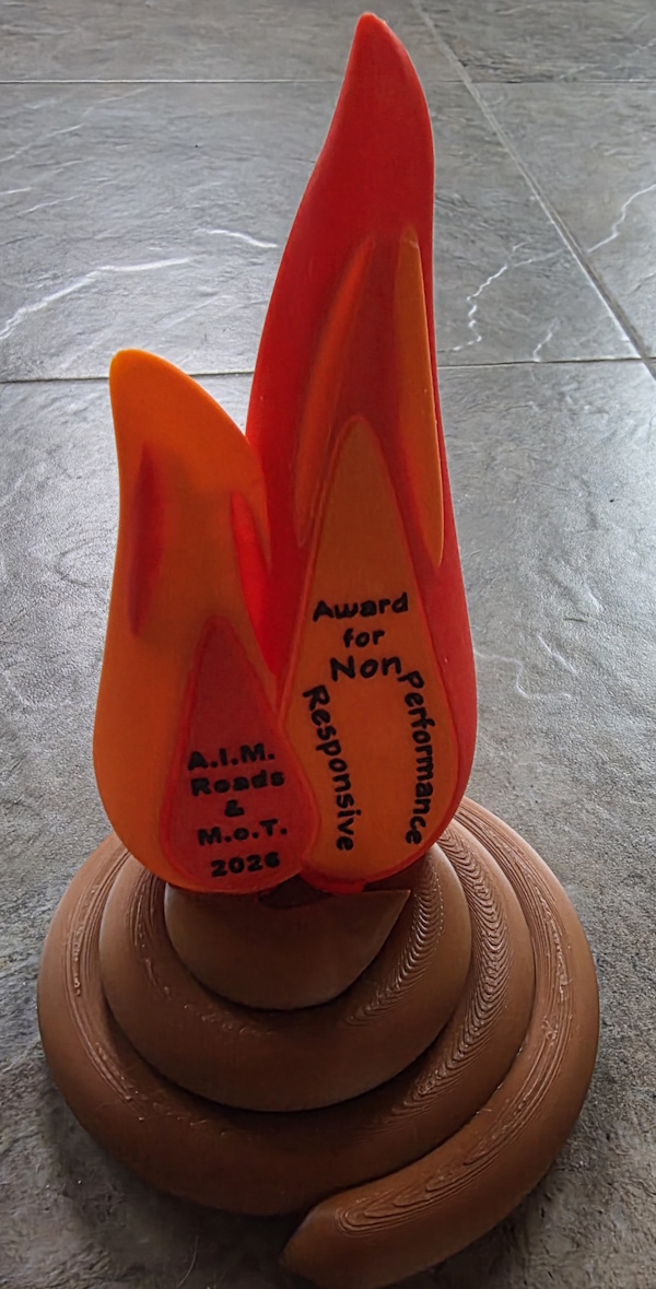 Flaming poo trophy