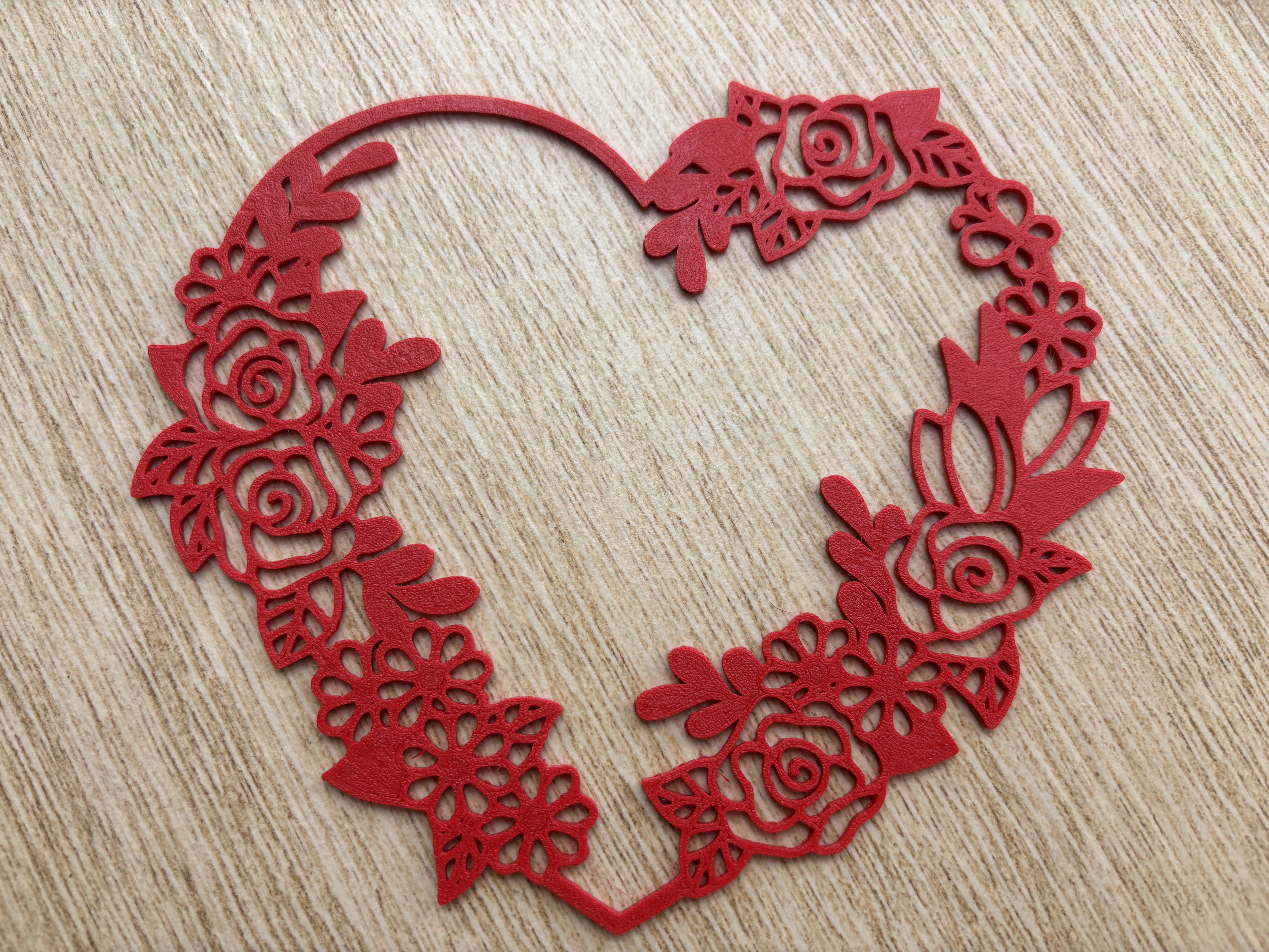 Decorative Heart with Flowers – Hangable Ornament / Wallart Decoration