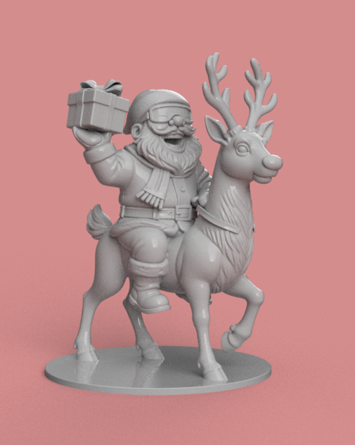 Santa Riding Rudolph
